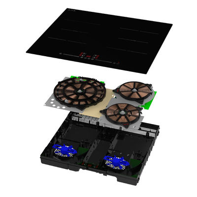 Sleek Built In Electric Stove , 3 Zone Induction Cooktop For Hot Pot