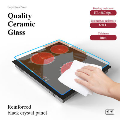 Infrared Built In Ceramic Hob Cooker 5100W Three Burner Touch Control