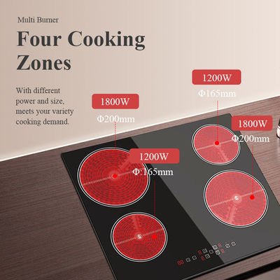 Sleek Space Saving 220V Ceramic Hobs 6000W Induction Cooker with Built in Safety Sensors