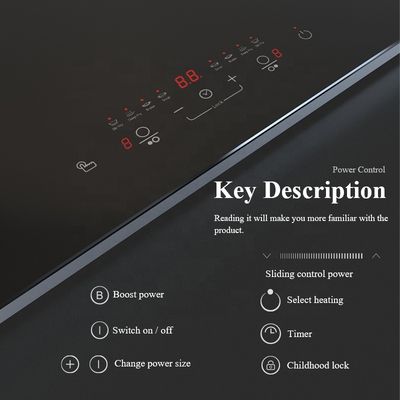Sleek Space Saving 220V Ceramic Hobs 6000W Induction Cooker with Built in Safety Sensors