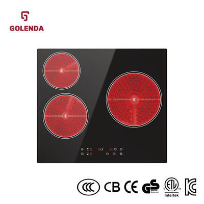 Infrared Electric Ceramic Hobs With Knob Controls , 3 Zone Ceramic Hob 5100W