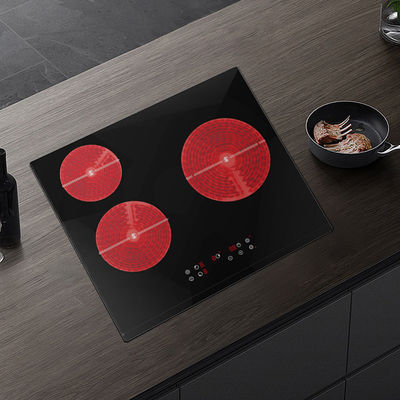 Infrared Electric Ceramic Hobs With Knob Controls , 3 Zone Ceramic Hob 5100W