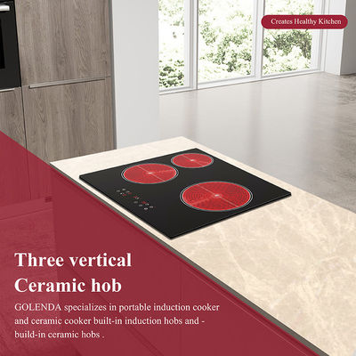 Infrared Electric Ceramic Hobs With Knob Controls , 3 Zone Ceramic Hob 5100W