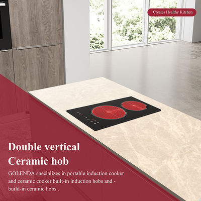Dual Zones Heated Infrared Induction Cooker Vitro Ceramic  Super Slim