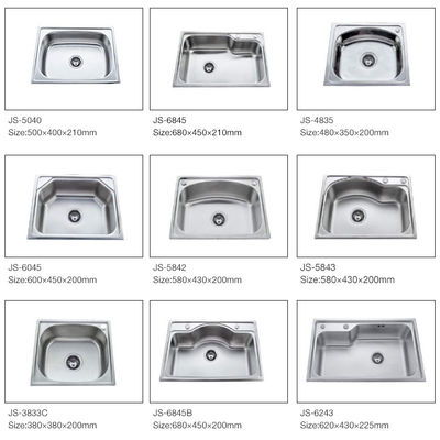Promotional Single 304 Stainless Steel Kitchen Sink Above Counter