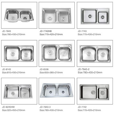 Press Stainless Steel Wash Basin , Double Bowl 30 Inch Undermount Kitchen Sink