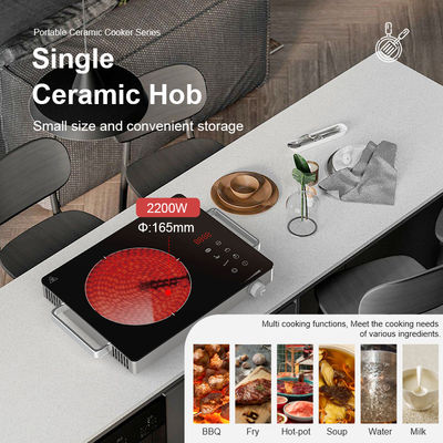 High Efficiency Portable Single Ceramic Hob , Portable Infrared Cooktop 1950W