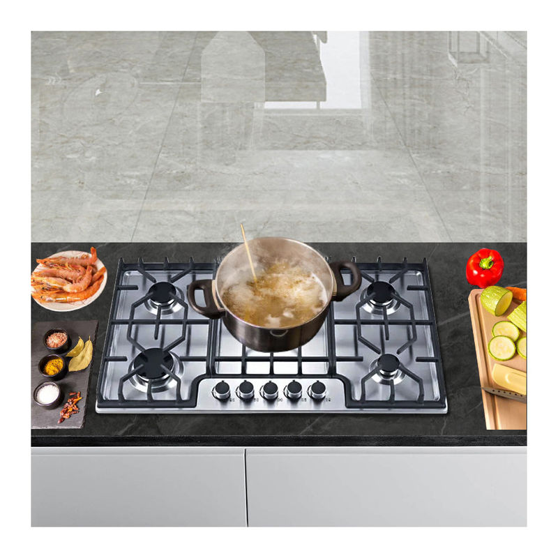 Multifunction 5 Burner Gas Stove Standard Stainless Steel Gas Cooker